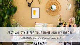 Festival Style Patio Makeover & Bathing Suit Looks | #NOFOMO | DIY Home Decor and Style | Mr Kate