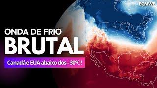 06/01/25 SÚBITA QUEDA DE TEMPERATURA ENTRE O CANADÁ E OS EUA COM NEVASCA EXTREMA