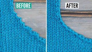 How to knit a perfect sloped bind-off [no more steps!]