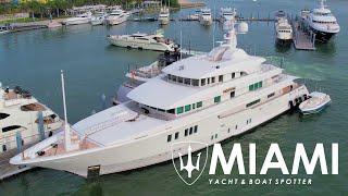 ENCORE THE 34M LEOPARD YACHT SPOTTED IN MIAMI BEACH SUPER YACHT MARINA THE YACHT & CRUISE CHANNEL