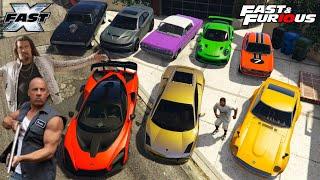 GTA 5 - Stealing Fast And Furious X Cars with Franklin | (GTA V Real Life Cars #62)