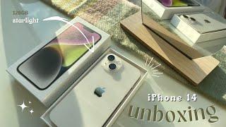 iPhone 14 Starlight (128GB) unboxing 