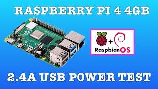 Raspberry Pi 4 Raspbian OS first look. Running with 2.4A power adaptor