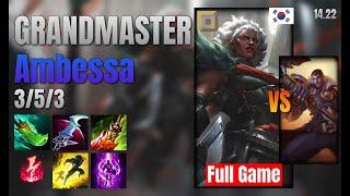 GRANDMASTER Top Ambessa vs Jayce lol KR solo rank Full Game 14.22