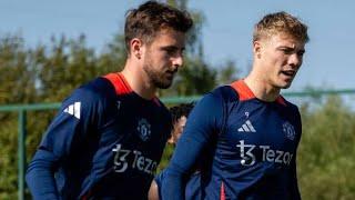 RASMUS HOJLUND & MASON MOUNT Back In Training Ahead Palace Match