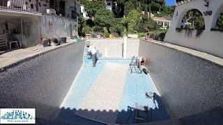 RENOLIT ALKORPLAN Persia sand liner installation by PISCINALINER. Málaga, Spain