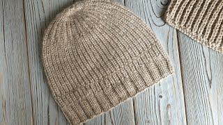 ПРОСТАЯ КЛАССНАЯ МОДЕЛЬ. МУЖСКАЯ ШАПКА СПИЦАМИ!  KNITTED HAT.