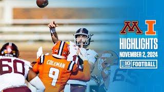 Minnesota at Illinois | Highlights | Big Ten Football | 11/02/2024