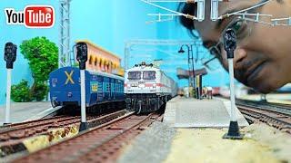 Indian Railways WAP 7 Model Run | HO Scale Miniature Model Train | Indian Model Train | train video