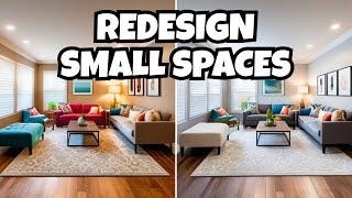 How TO Make Your Small Living Rooms Look Bigger | 12 Space Saving Design Hacks