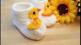 Crochet Glama's Rubber Ducky Baby Booties