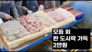 모듬 회 한 도시락 가득 2만원에 주는 미친 가성비 부산 전통 시장