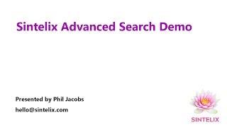Sintelix Advanced Search Demonstration