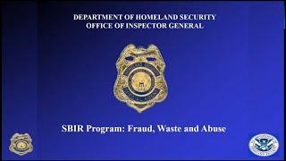 SBIR Program: “Fraud, Waste and Abuse”