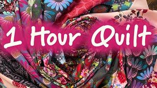 Easy One Hour Quilt Made with Fat Quarters! Perfect for Gift Quilts!