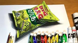 ポテトチップスを描くPainting of potato chips.