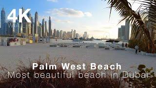 4K HDR Walk tour/ Palm West Beach  // Dubai 2023