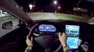 2015 Tesla Model S 85D - WR TV POV Night Drive