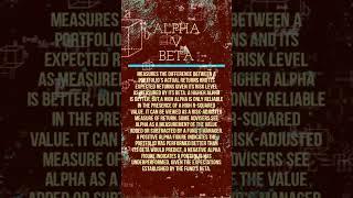 Alpha V Beta Investment Financial Glossary #music L7 Sh**list