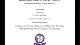 My Mtech Thesis || Table of Contents ||Underwater Wireless Sensor Networks ||Mtech Dissertation||