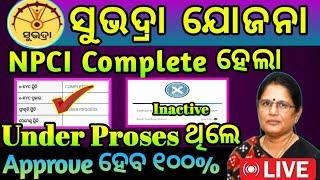 Subhadra Yojana Npci ମଧ୍ଯ Clearance ହେଲା E-kyc Pending ମଧ୍ୟ Complete ହେଉଛି Live Proof ସହିତ ଦେଖନ୍ତୁ