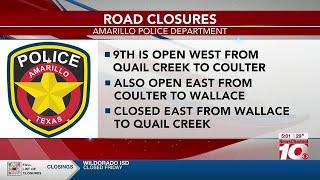 Amarillo police release updated road conditions on SW 9th near Coulter and Quail Creek