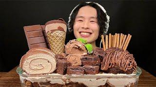 ASMR Giant chocolate parfait‼️【eating sound/mukbang】