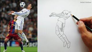 Cristiano Ronaldo Drawing Sketch // Step By Step Easy Drawing Portrait Tutorial #cr7