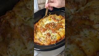 Lasagna in the crockpot ‍. #lasagna #crockpot #easyrecipe #dinner #pasta #yum #comfortfood