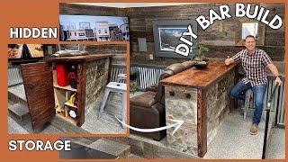 Rustic Bar in Your Mancave/Shop: How-To Tutorial with HIDDEN Storage