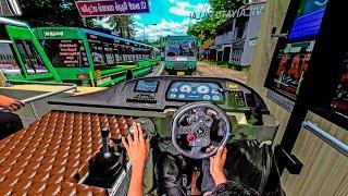 Bus Driver Has Incredible Escape from High-Speed Traffic eurotruck simulator 2 steering wheelbusgame