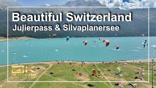 Julierpass & Silvaplanersee, Switzerland,Kitesurfen, 4 K Dronevideo, DJI Mavic 3