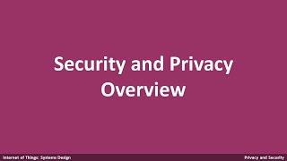 Lesson 6-1 [Privacy and Security] Security and Privacy Overview