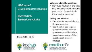 KDE Hub Webinar: Developmental Evaluation Webinar