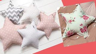 DIY tutorial/Floral star cushion/pillow cover cutting&stiching step by step (super easy to make)