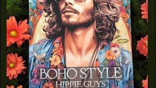 BOHO Style Hippie Guys | Full Flip Through | Adult Coloring