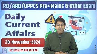 DAILY CURRENT AFFAIRS 28 November UPPSC RO/ARO 2024 #decodeexam #दैनिक_समसामयिकी #uppcs2024 #roaro