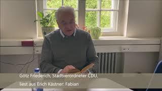 Lesung aus verbrannten Büchern, 22.5.2020 - Götz Friederich liest aus Erich Kästners "Fabian"