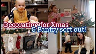 DECORATING FOR XMAS & PANTRY SORT OUT! | VLOG MUM OF 3