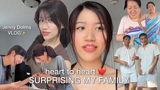 heart-to-heart talk, surprising my family, their first trip ever! ️