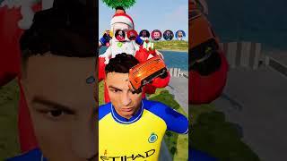 Ronaldo vs Messi Jump Challange Santa  #beamngdrive #simulator #shorts #ronaldo