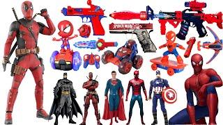 Marvel toy series unbox, popular Spider-Man action dolls, Marvel popular electric toy guns