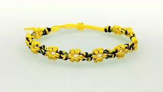 쉽고 예쁜 매듭팔찌만들기│마크라메 꽃매듭 DIY Macrame Flower Knot Bracelet