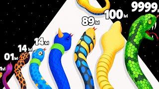 Merge Snake Evolve 3D - Level Up Snake Max Level Gameplay (Snake Evolution Run 3D)