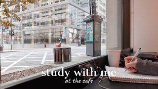 cafe study with me | 1-hour real-time, coffee shop ambiance asmr, no music [with background noise]