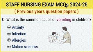 Staff nursing MCQ questions and answers || Staff nursing previous question papers || repeated mcq