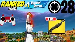 28 Elimination Solos "UNREAL Ranked RELOAD” Gameplay Wins (Fortnite Chapter 6 PS4 Controller)