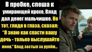 В пробке, спеша к умирающей крохе, Влад дал денег мальчишке. Но тот, глядя в глаза, сказал: “Я...