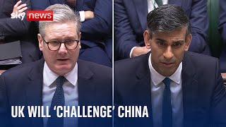 Starmer says UK will 'challenge' China when asked about 'dangerous acts' | PMQs