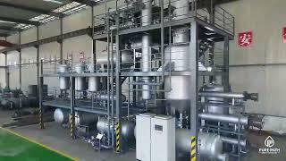 Advanced thin film evaporator vacuum distillation technology to convert waste oil into quality base